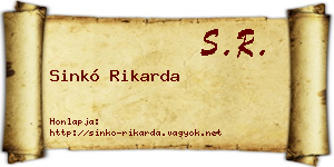 Sinkó Rikarda névjegykártya